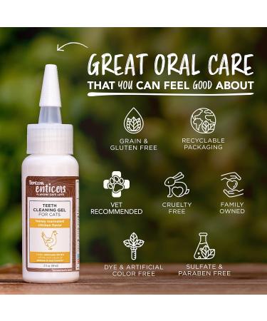 TropiClean Enticers Teeth Cleaning Gel for Cats - Honey Marinated Chicken Flavor 2oz - Dental Gel - Helps Remove The Source of Bad Breath and Plaque- Flavor Cats Love - No Brushing Honey Marinated Chicken 59 g (Pack of 1) Cats - Buy Online on GoSupps.com