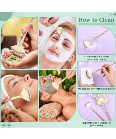 6 Piece Soft Fan Mask Brushes - Facial Mask Applicator Tools for Women | Champagne Hair Makeup Brushes - Buy Online on GoSupps.com