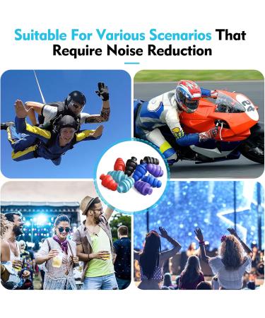 Buy Ear Plugs for Sleeping - 10 Pairs Reusable Noise Cancelling Earplugs | Soft & Comfortable 33dB NRR Perfect for Travel Concerts & Snoring - 8 Colors Available - Buy Online on GoSupps.com