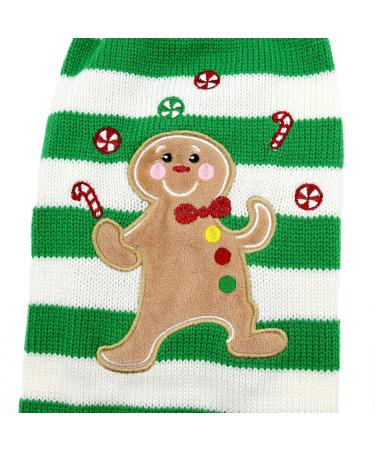 Hrttsy Christmas Dog Sweater | Winter Warmth for Small to Large Dogs | Stylish Green & White Striped Pullover Costume - Buy Online on GoSupps.com