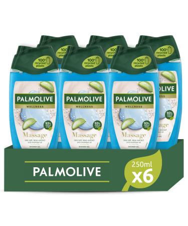 Palmolive wellness aroma sensations massage shower bath with sea salt and aloe extract with mild formula and 100% natural oil 6 x 250 ml