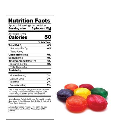 Funtasty Sugar Free Fruit Buttons Hard Candy | Assorted Flavors | Individually Wrapped | 1lb Bulk Pack - Buy Online on GoSupps.com