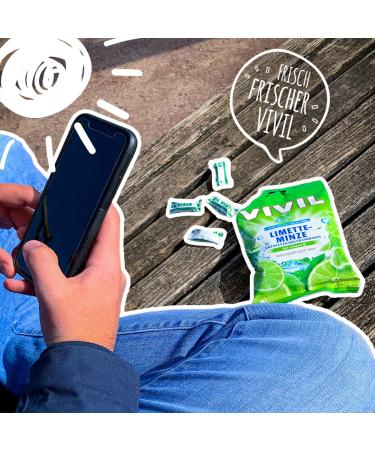 VIVIL Lime Mint Candies with Vitamin C - Sugar-Free Vegan Refreshing Lime Flavor - 120g Bag - Buy Online on GoSupps.com