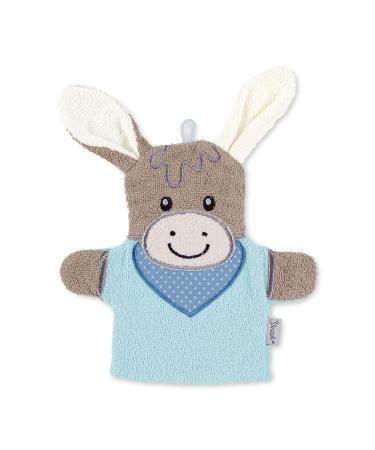 Sterntaler Emmi Gift Set - Velcro Gripping Figure & Play-Wash Glove Donkey | 0+ Months | Light Blue Multi-Colored Bundle - Buy Online on GoSupps.com