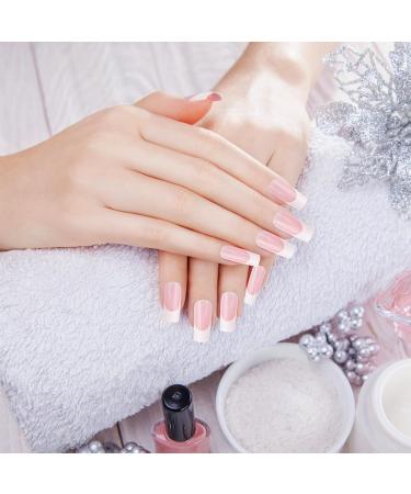 Press on Nails Square French False Nails Full Cover Coffin Fake Nails Nude Color False Nail Glossy French Tip Nail Art Manicure Decorations for Girls Women 360 Pieces - Buy Online on GoSupps.com
