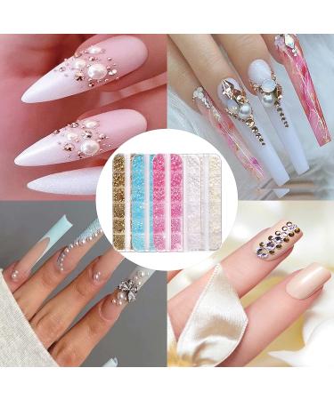 YAEISM 2000PCS Flatback Pearls Rhinestones | Multi Size Pearls for Nails | Nail Art & DIY Decoration Kit with Pickup Pencil and Tweezer (White AB) - Buy Online on GoSupps.com