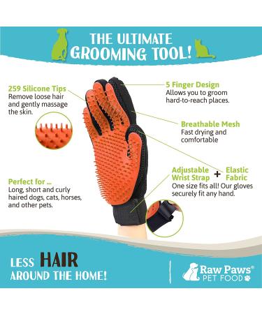 Raw Paws Soft-Tip Pet Grooming Gloves for Dogs & Cats - Deshedding Glove for Cats and Dogs - Buy Online on GoSupps.com