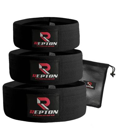 3 Sets Resistance Bands | Glutes Hips and Legs Exercise Band | Ideal for Home Gym Fitness Yoga Pilates & Workout | Women and Men Non-Slip Booty Band | Physio Resistant Loop Black