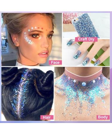 Holographic Body Glitter Gel for Face Hair & Body - Perfect for Concerts Festivals & Raves | Mermaid Sequins Makeup (Star Ocean - Buy Online on GoSupps.com