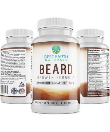 Best Earth Naturals Beard Growth Formula - Vitamins & Nutrients with Biotin Saw Palmetto & PABA for Men - 30 Count - Buy Online on GoSupps.com