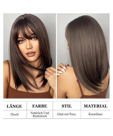 Shop Shoulder Length Brown Wigs for Women | Glueless Synthetic Dark Brown Wigs for Daily Use - Buy Online on GoSupps.com