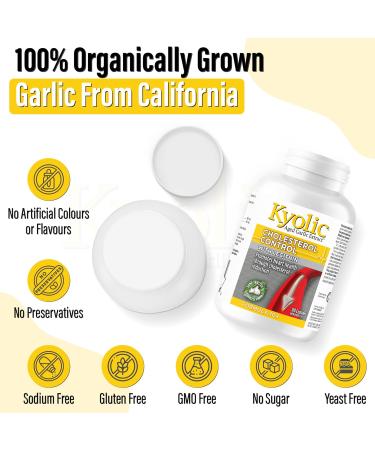 Kyolic - Cholesterol Control with Lecithin 180 Capsules - Kyolic Cholesterol Formula 104 - Cholesterol Lowering Supplement - Kyolic Aged Garlic Extract Capsules - Heart Health & Immune System Support 180 count (Pack of 1) - Buy Online on GoSupps.com