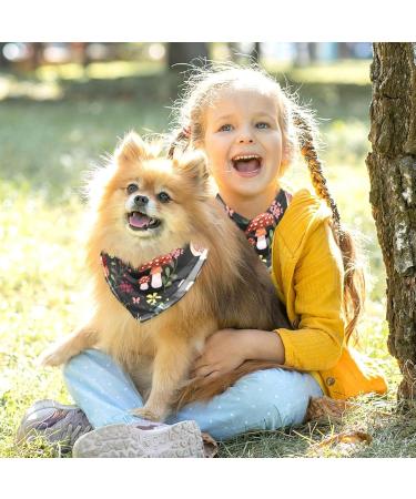Multicolored Triangular Pet Bibs for Dogs & Cats - 2 Pack of Hollow Mushroom Snail Butterfly Designs | Small Medium & Large Size - Buy Online on GoSupps.com