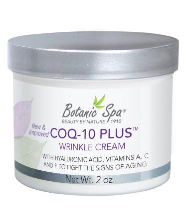 CoQ-10 Plus Wrinkle Cream - Hyaluronic Acid Vitamins A C & E - Diminishes the appearance of Lines and Wrinkles - 2 oz