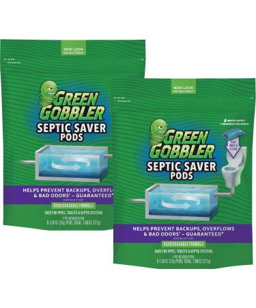 Green Gobbler Septic Saver | Septic Tank Treatment Packets | 2 Pack | 1 Year Septic Tank Supply