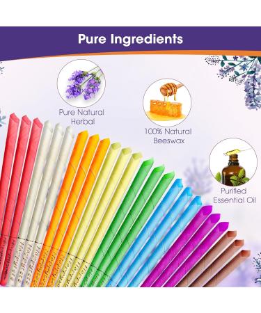 Natural Beeswax Ear Wax Removal Candles - Non-Toxic Fragrance-Free Ear Cleaner with 8 Colors - Includes 12 Protective Disks - Buy Online on GoSupps.com
