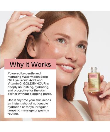 CLEARSTEM GOLDENHOUR Hydrating Facial Oil - Plumping Face Oil for Women for Deep Face Hydration - Non-Comedogenic Vitamin C Oil for Skin with Hyaluronic Acid and Watermelon Seed for Glowing Skin 1 Fl Oz (Pack of 1) - Buy Online on GoSupps.com