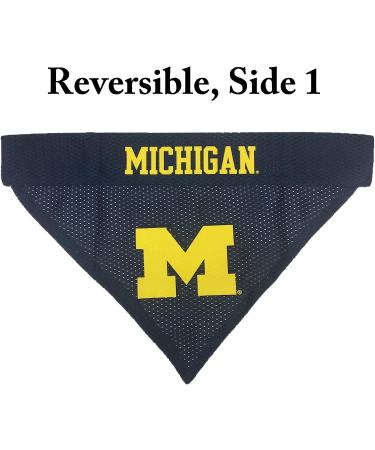 Michigan Wolverines Reversible Bandana for Pets - Small/Medium - Black/White - Buy Online on GoSupps.com