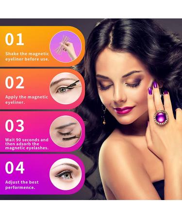 Natural Look Magnetic Eyelashes Kit - 3 Pairs with Upgraded Eyeliner & Applicator | No Glue, Reusable - Buy Online on GoSupps.com