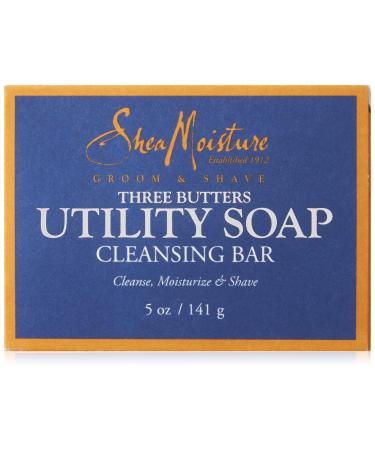 SheaMoisture Three Butters Utility Soap Cleansing Bar for Men 5 oz (142 g)