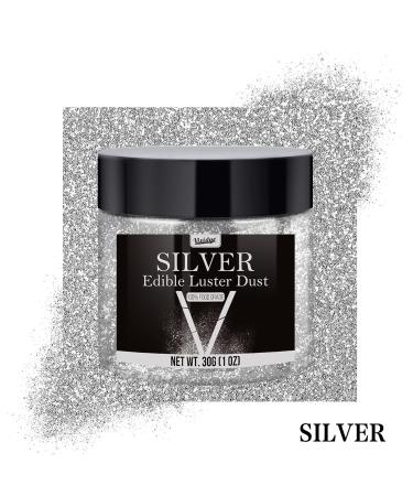 Buy Silver Edible Glitter Powder - 30g | Perfect for Drinks Cakes & Cocktails - Metallic Food Coloring - Buy Online on GoSupps.com