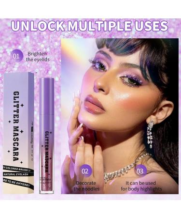 Glitter Mascara - Long-Lasting - Waterproof Lengthening Curling Eyelash Makeup for Weddings Dates Travel Parties Evening Events Stage Performances Proms - Buy Online on GoSupps.com