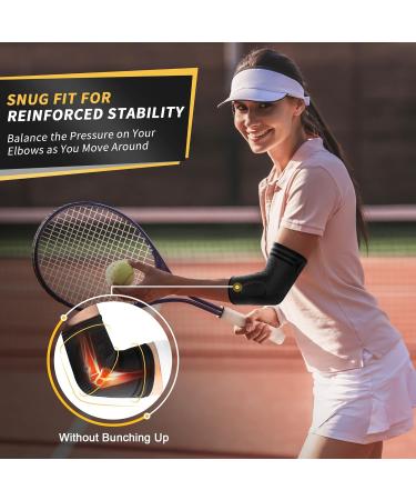 Cambivo Elbow Bandage - Pain Relief for Tennis Golf & Basketball | Gel Cushioning | Adjustable XL Size | Men & Women - Buy Online on GoSupps.com