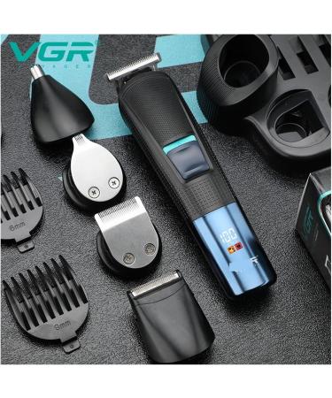 VGR V-108 5 in 1 Men's Grooming Kit - Professional Electric Shaver Beard & Nose Hair Trimmer Barber Hair Clipper Set in Blue | International Shipping Available - Buy Online on GoSupps.com