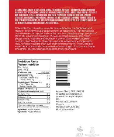 AKNA Acerola Fruit Powder 227g Resealable Bag - Buy Online on GoSupps.com