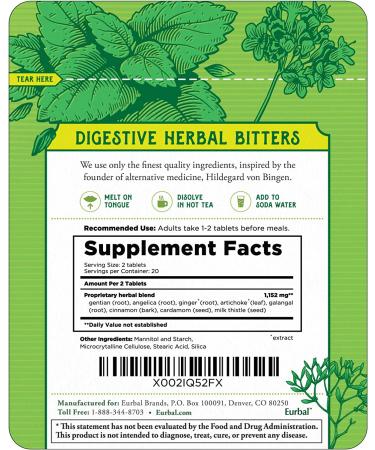 Hildegard's Original Bitters Tablets - Herbal Remedy for Fasting, Liver Cleanse, Heartburn & Digestion Support - Buy Online on GoSupps.com