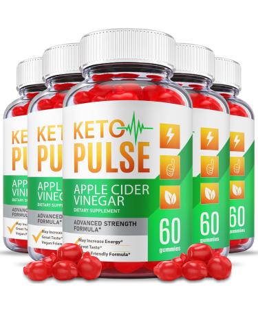 (5 Pack) Keto Pulse ACV Gummies - Official Formula Vegan - Keto Pulse Acv Keto Gummies Weight Shark Loss Keto Pulse Gummies Apple Cider Vinegar Vitamin B12 Beet Root Pomegranate (300 Gummies)