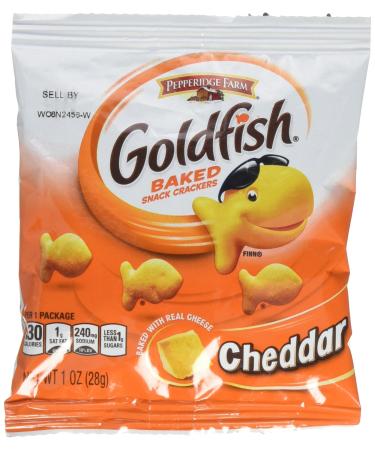 Pepperidge Farm Cheddar Goldfish Crackers, 1 Ounce, Pack of 45 Cheddar 1 Ounce (Pack of 45)