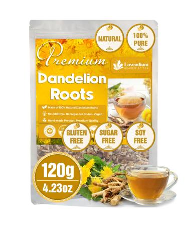 Lavendium Premium 120g Natural Dandelion Root 100% Natural & Pure from Dandelion Root Dandelion Herbal Tea No Additives No Caffeine Vegan