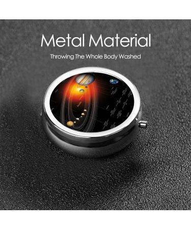 Portable Solar System Planet Map Metal Pill Box | Mini 3-Compartment Design for Small Pills | Perfect for Travel | Hinged Fastening Black - Buy Online on GoSupps.com