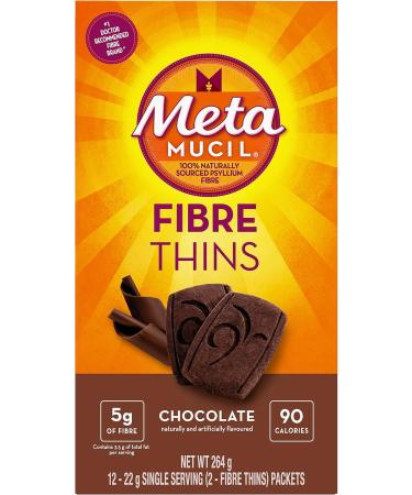 Metamucil Fibre Thins Chocolate 12 Servings (24 Total Cookies) - Buy Online on GoSupps.com