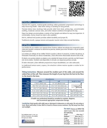 Truform 20-30 mmHg Compression Stockings for Men & Women - Knee High Dot-Top Open Toe Beige - Medium Size (Pack of 2) | International Shipping Available - Buy Online on GoSupps.com