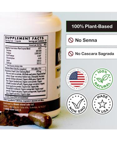 Greek Island Labs Natural Colon Cleanse Supplements (30 Capsules) - Home Detox for Gas, Bloating, Constipation & Diarrhea - Improve Digestive Health - Buy Online on GoSupps.com
