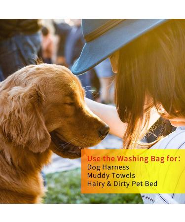 AUXSOUL Pet Laundry Bag - Stops Pet Hair Blocking Washing Machine - Big Size Wash Bag for Dog Cat Horse - Hair Remover Safely - 25.8 x 27.8 (65 x 70cm) - Lake Blue - Buy Online on GoSupps.com