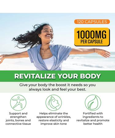 Forest Leaf Collagen Pills with Hyaluronic Acid, Vitamin C - Reduce Wrinkles, Tighten Skin, Boost Hair, Skin, Nails & Joint Health - 120 Capsules - Buy Online on GoSupps.com