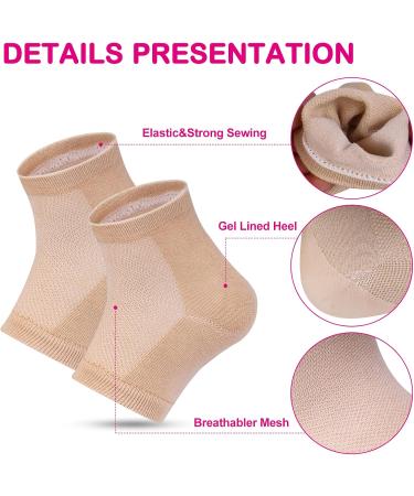 Xaena 3 Pairs of Moisturising Socks Gel Heel Socks Soft Ventilating Gel Heel Socks Open Toe Socks for Dry Hard Cracked Skin Moisturising Day Night Care Skin (Skin) - Buy Online on GoSupps.com