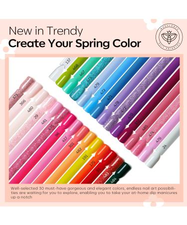 Modelones Dip Powder Nail Kit - 30 Colors Acrylic Dipping Powder Set for DIY Manicure | Hot Pink Magenta Lemon Green | Includes Top/Base Coat & Activator - Buy Online on GoSupps.com