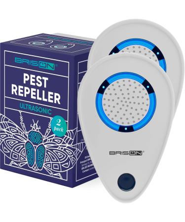 BRISON Ultrasonic Pest Repellent Plug in  Mice Rats Spider Control - for Repelling Rodents & Insects Out of Indoors, Non-Toxic Electronic Repel 2 Pack