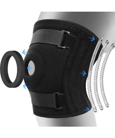 NEENCA Plus Size Knee Brace, Knee Support for Larger Legs and Bigger Thighs, Medical for Knee Pain Relief, Injury Recovery, Sports Protection. Patella Gel Pad & Side Spring Stabilizers, Single 3XL/4XL