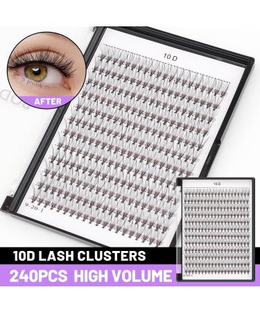 Bodermincer 240 Bundles D Curl 10D 0.1mm Individual Eyelash Extensions - Natural Cluster Lashes (8mm) for International Shipping - Buy Online on GoSupps.com