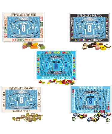 Manchester Blues Football Shirt Personalised Gift Boxed Sweets Variety