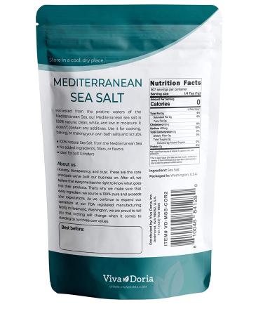 Viva Doria Mediterranean Sea Salt Coarse Grain 2 lb - Premium Quality Salt for Cooking & Seasoning - Buy Online on GoSupps.com