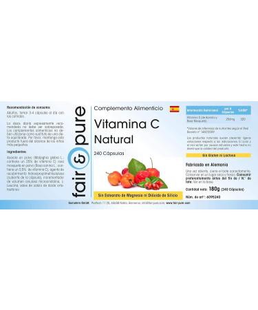 SoMatEm Fair & Pure Natural vitamin C from acerola and rosehip vegan 240 vitamin C capsules - Buy Online on GoSupps.com