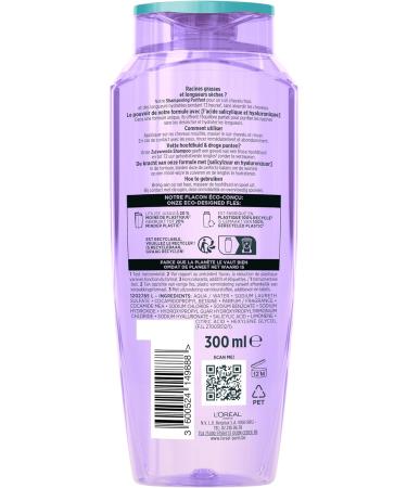  L'Oreal Paris L'Or al Paris Elseve Hyaluron Pure Purifying Shampoo - for oily scalp and ends drug - puts hyaluronic acid in salicylic acid - 6 x 300 ml - Buy Online on GoSupps.com
