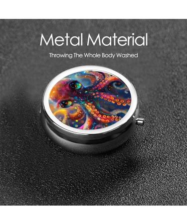 Colorful Cute Octopus Portable Metal Pill Box | Mini 3-Compartment Design for Small Pills | Travel Essential - Buy Online on GoSupps.com