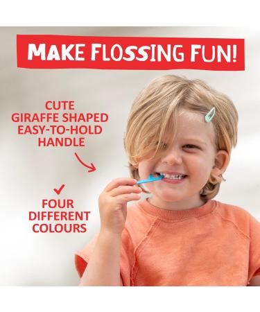 Jack N' Jill Kids Fairy Floss - Eco-Friendly Giraffe Handle Floss - 30 Pack - Easy Slide Recyclable Dental Care - Buy Online on GoSupps.com
